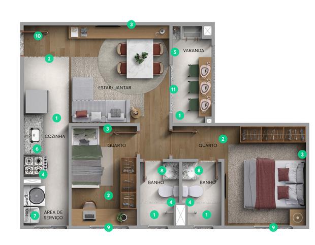 Apartamento à venda com 2 quartos, 47m² - Foto 9