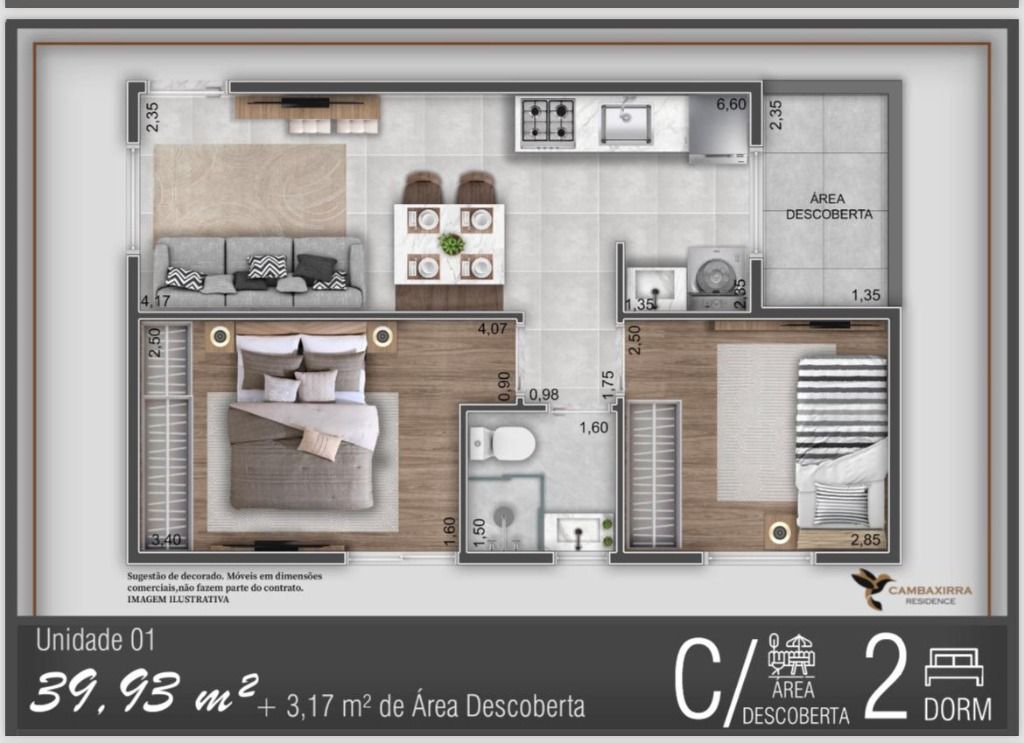 Apartamento à venda com 2 quartos, 39m² - Foto 2