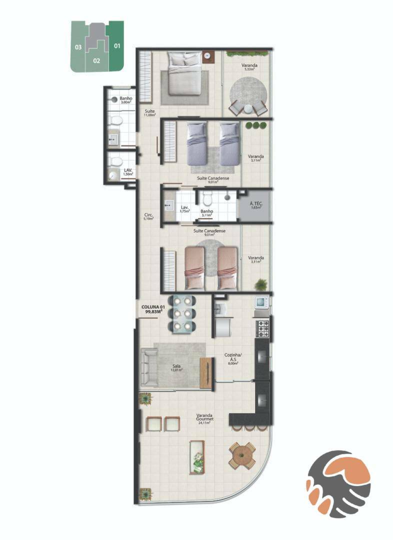 Apartamento à venda com 2 quartos, 72m² - Foto 43