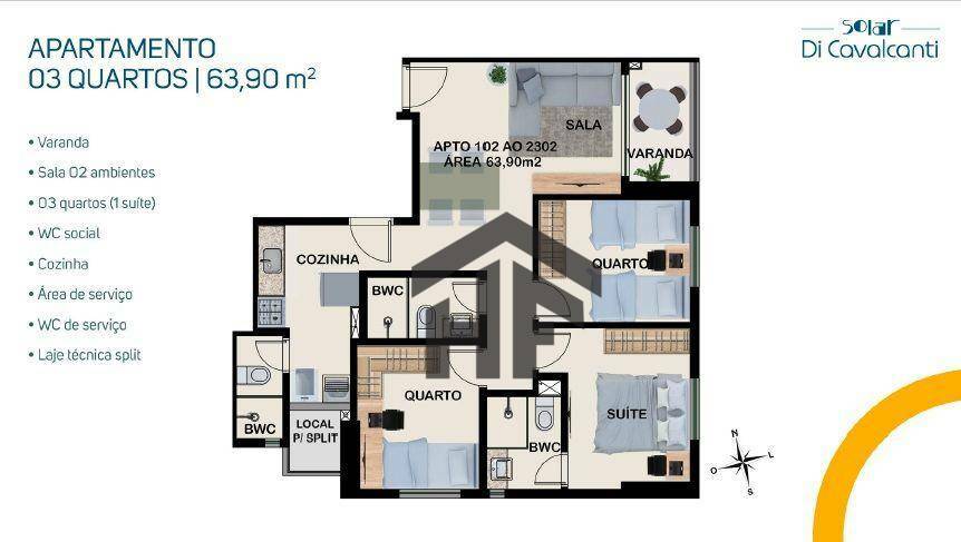 Apartamento à venda com 3 quartos, 63m² - Foto 16