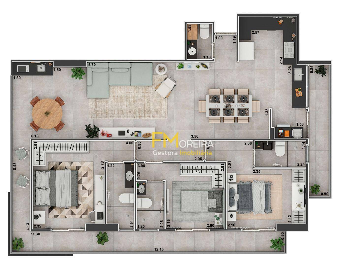 Apartamento à venda com 3 quartos, 129m² - Foto 19