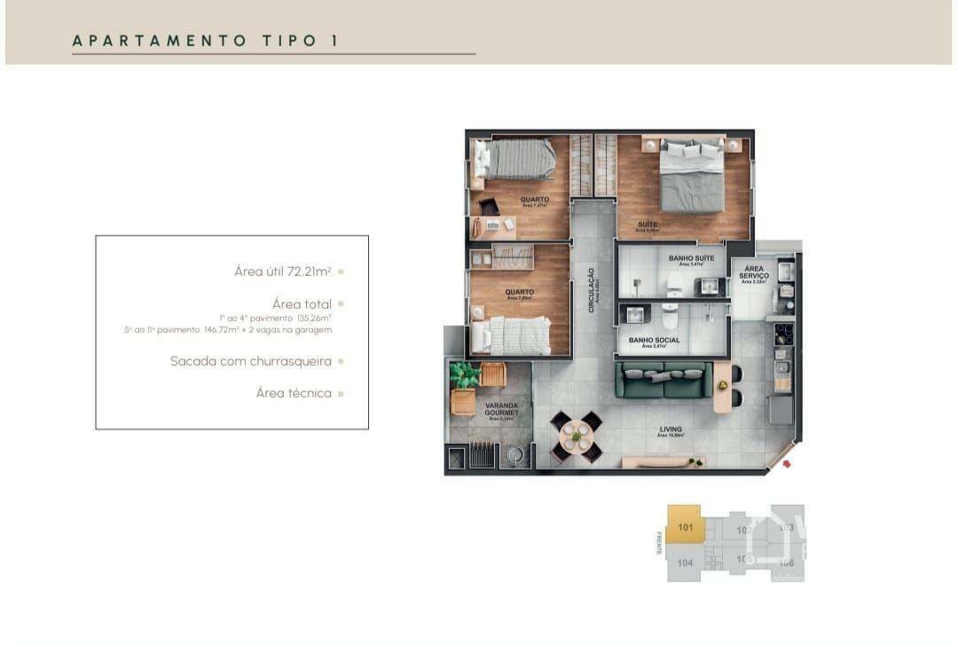 Apartamento à venda com 3 quartos, 71m² - Foto 18