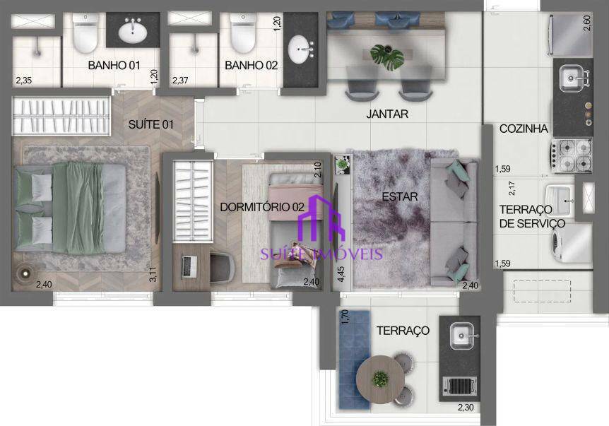 Apartamento à venda com 2 quartos, 54m² - Foto 20