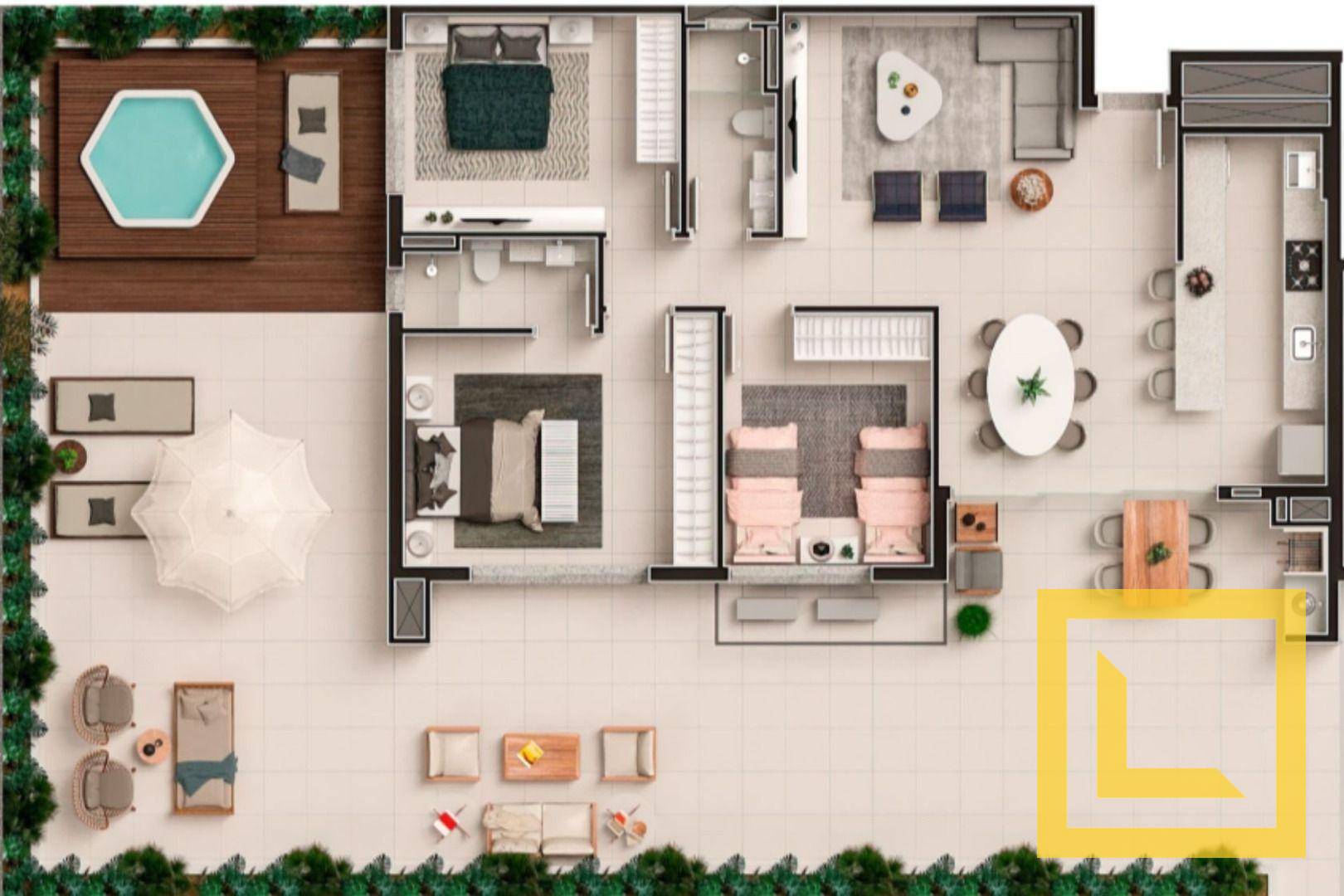 Apartamento à venda com 3 quartos, 225m² - Foto 1