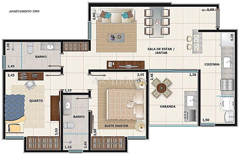 Apartamento à venda com 2 quartos, 56m² - Foto 5