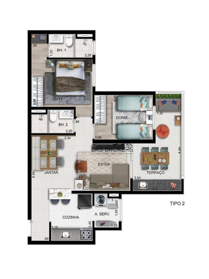 Apartamento à venda com 2 quartos, 65m² - Foto 68