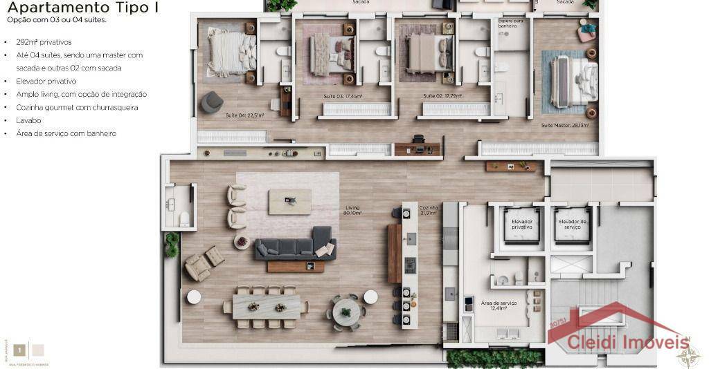 Apartamento à venda com 4 quartos, 292m² - Foto 14