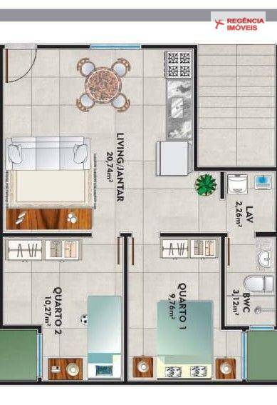 Apartamento à venda com 2 quartos, 69m² - Foto 2