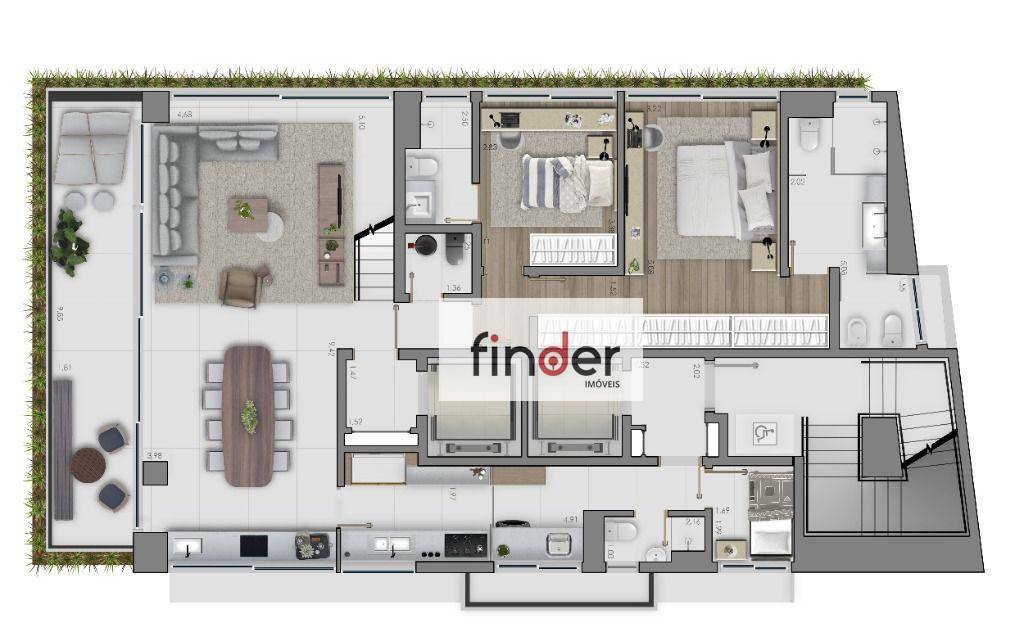 Apartamento à venda com 2 quartos, 162m² - Foto 44