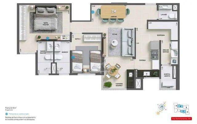 Apartamento à venda com 2 quartos, 77m² - Foto 1