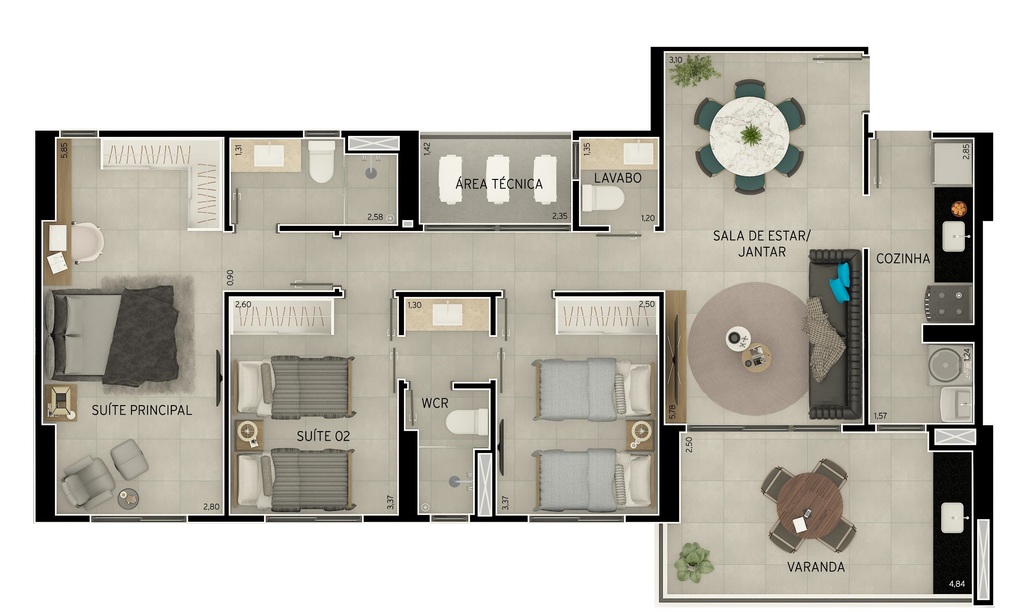 Apartamento à venda com 3 quartos, 8733m² - Foto 42