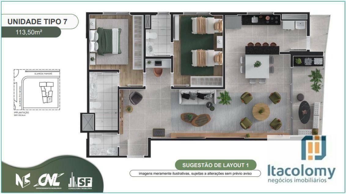 Apartamento à venda com 2 quartos, 113m² - Foto 2