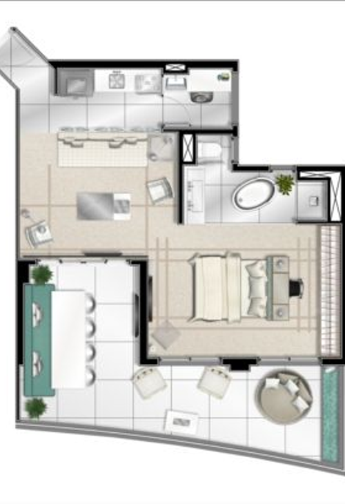 Apartamento à venda com 1 quarto, 52m² - Foto 5