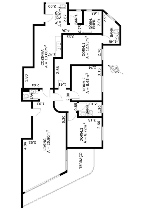 Apartamento à venda com 3 quartos, 92m² - Foto 3