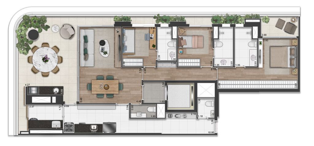 Apartamento à venda com 4 quartos, 193m² - Foto 40