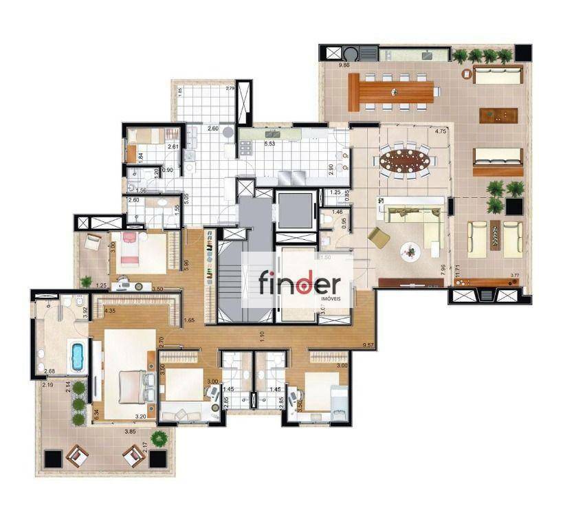 Apartamento à venda com 3 quartos, 322m² - Foto 43