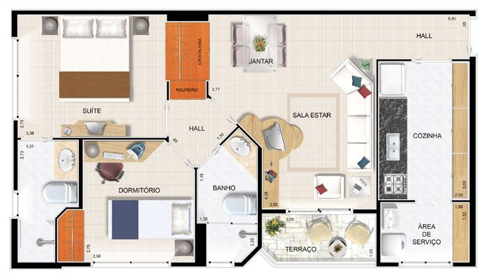 Apartamento à venda com 2 quartos, 63m² - Foto 3