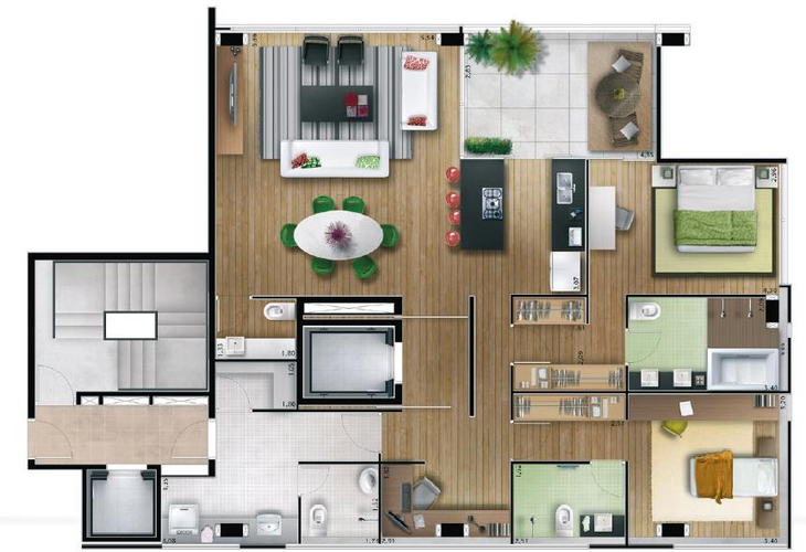 Apartamento à venda com 1 quarto, 124m² - Foto 2