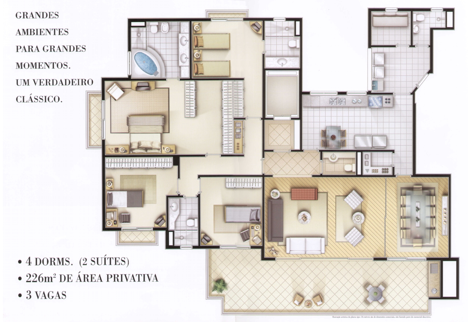 Apartamento à venda com 4 quartos, 226m² - Foto 2