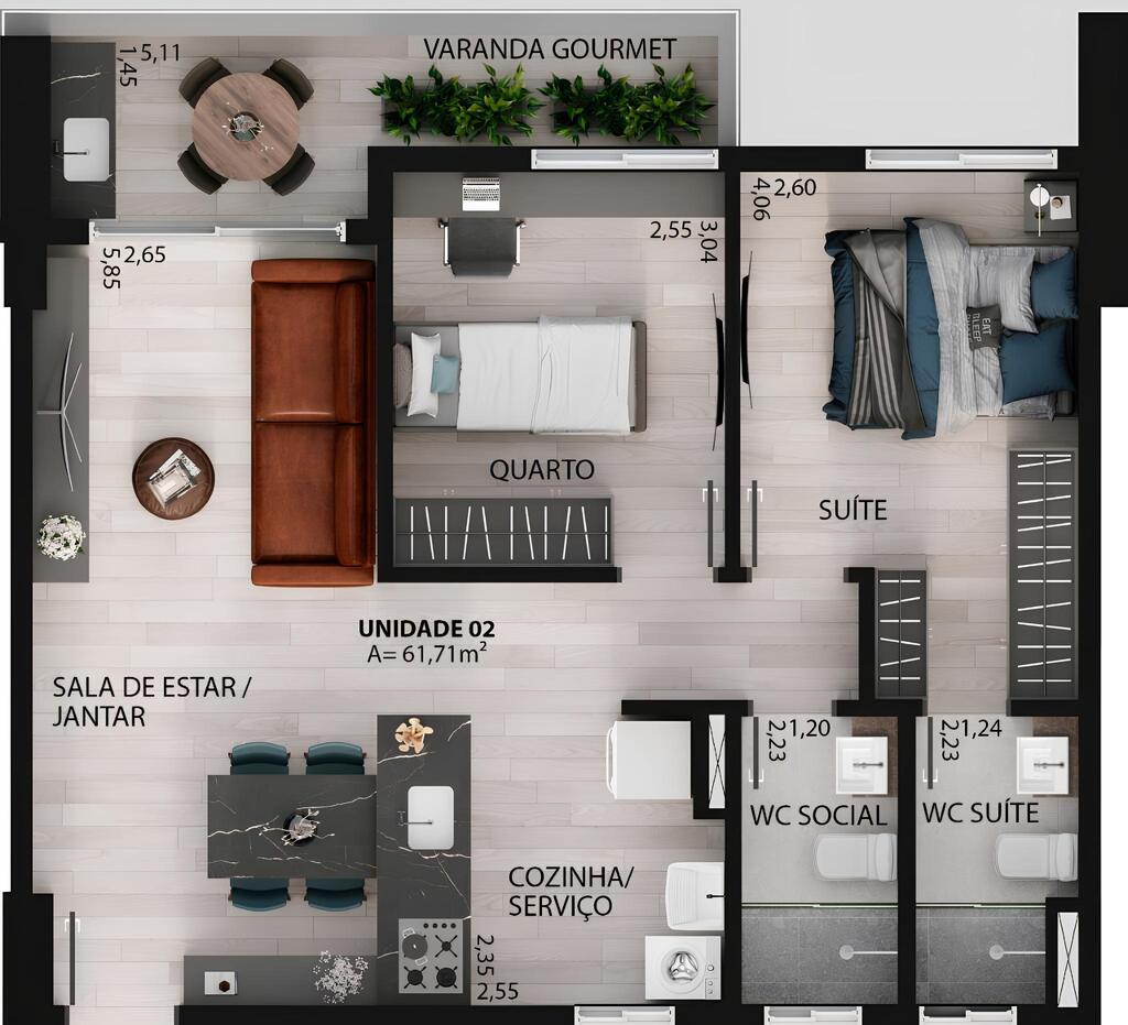 Apartamento à venda com 2 quartos, 60m² - Foto 21