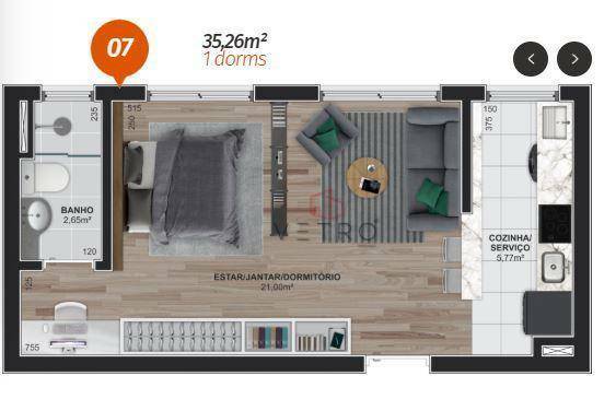 Apartamento à venda com 1 quarto, 41m² - Foto 5