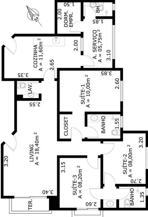 Apartamento à venda com 3 quartos, 102m² - Foto 4