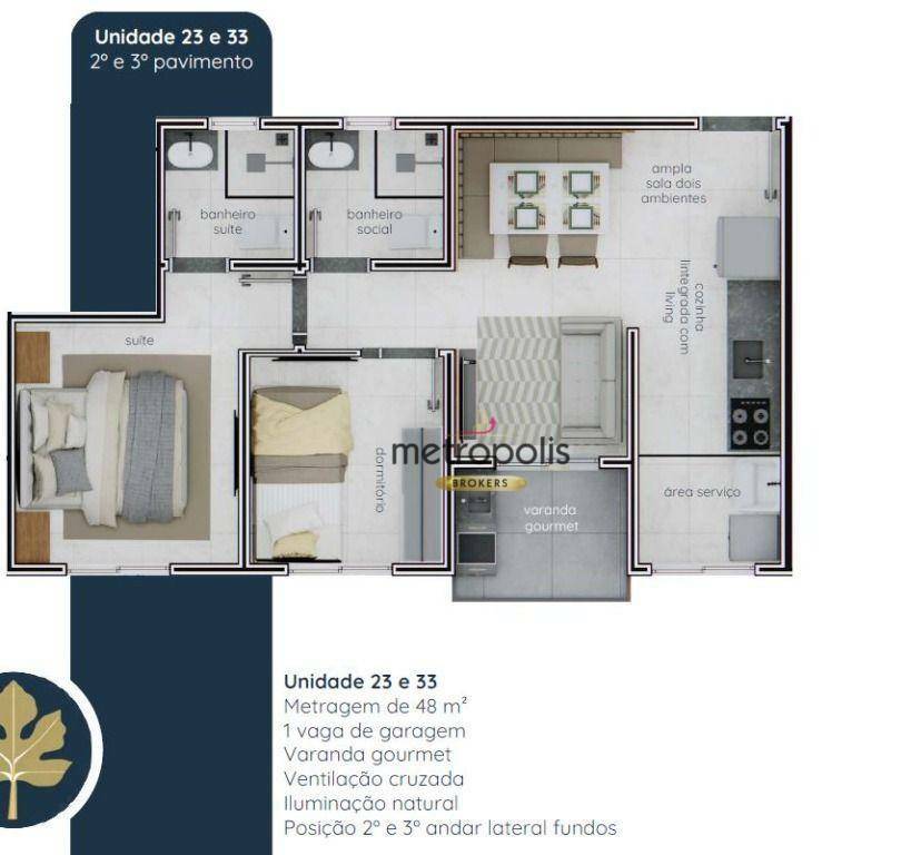 Apartamento à venda com 2 quartos, 48m² - Foto 7