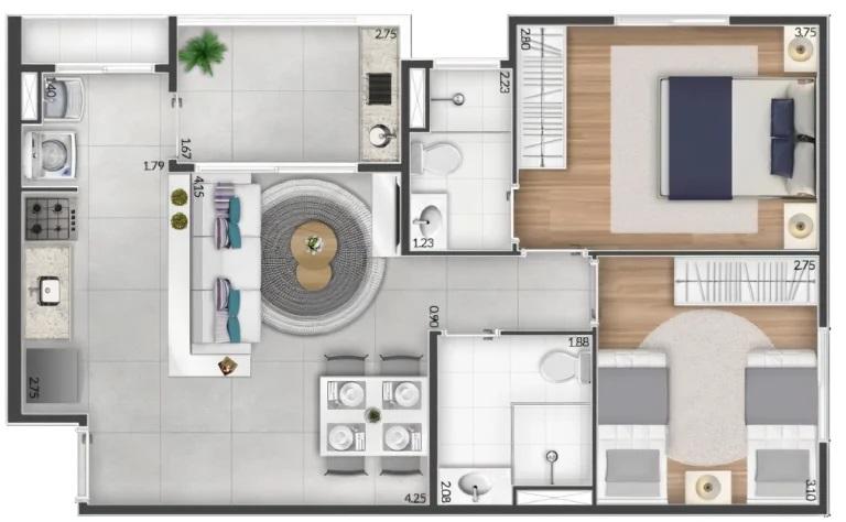 Apartamento à venda com 2 quartos, 60m² - Foto 35