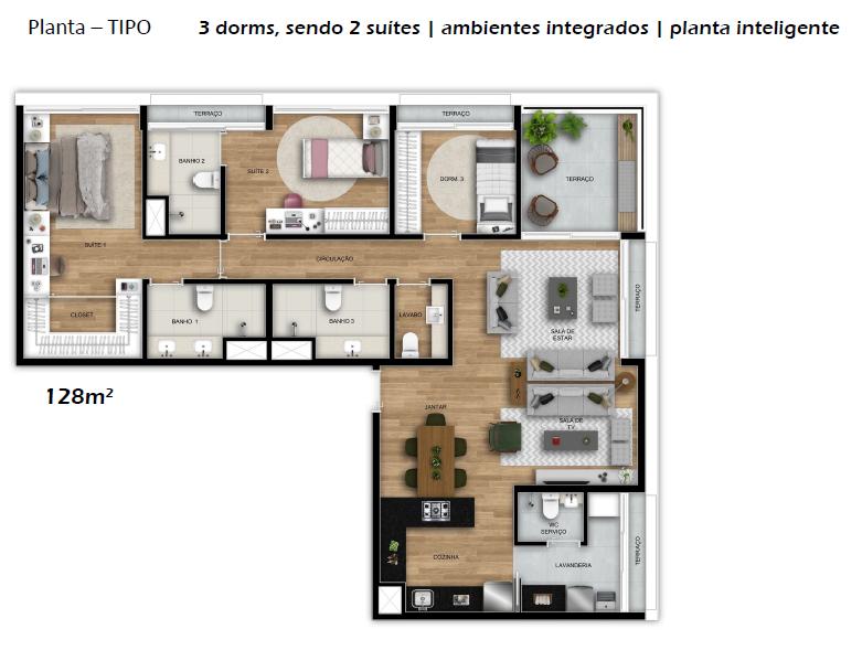 Apartamento à venda com 3 quartos, 128m² - Foto 40