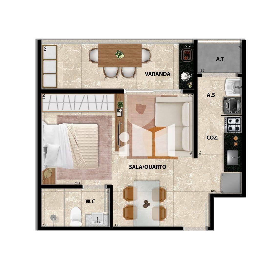 Apartamento à venda com 1 quarto, 44m² - Foto 5