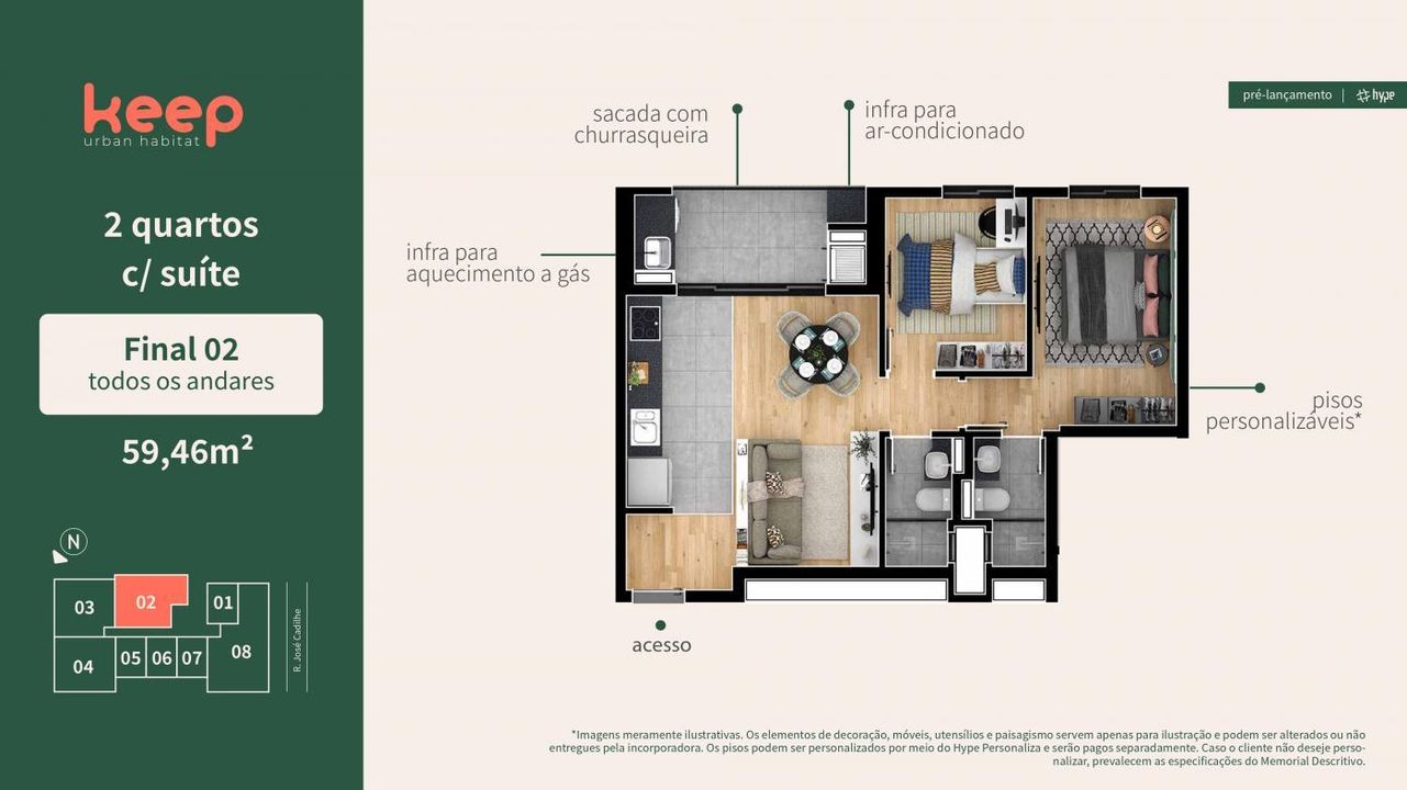 Apartamento à venda com 2 quartos, 59m² - Foto 35