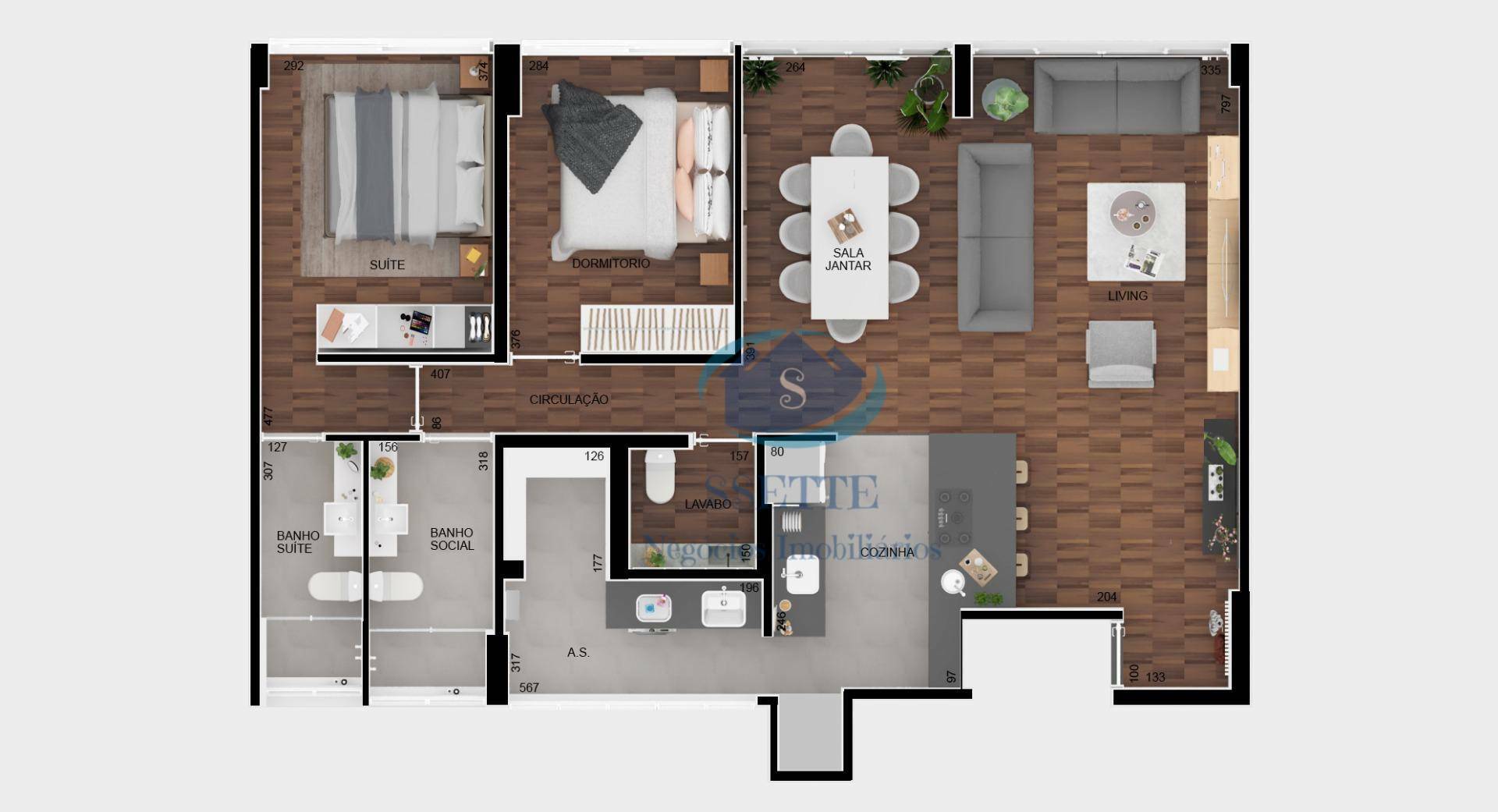 Apartamento à venda com 2 quartos, 101m² - Foto 6