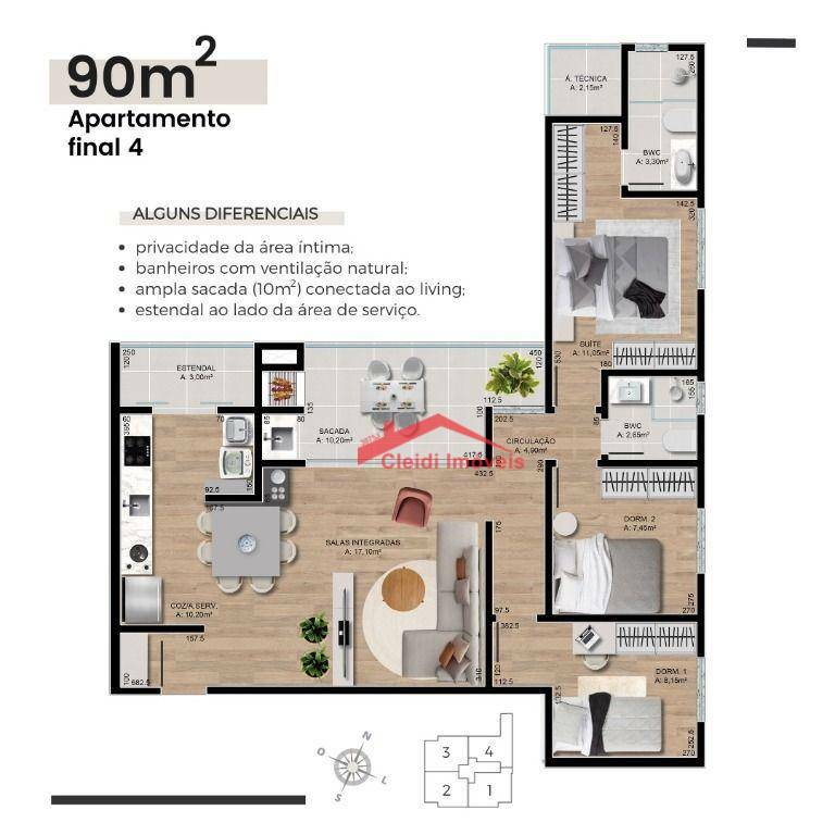 Apartamento à venda com 3 quartos, 88m² - Foto 5