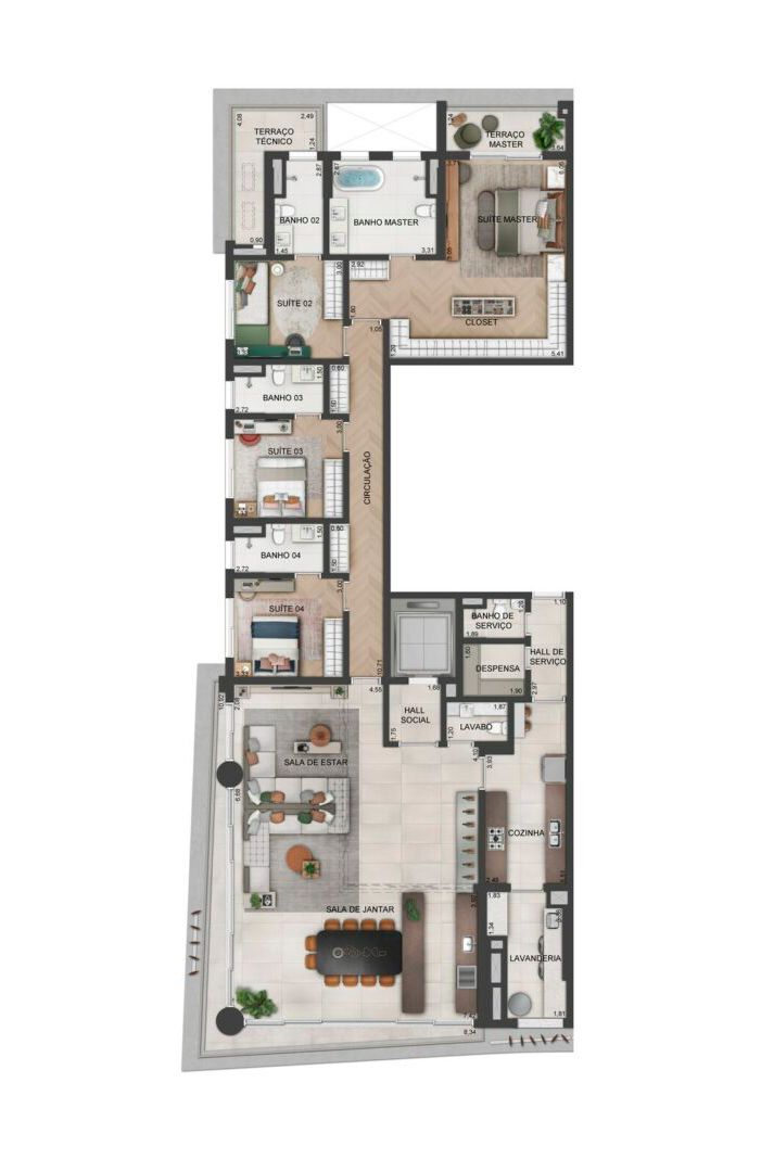 Apartamento à venda com 4 quartos, 261m² - Foto 4