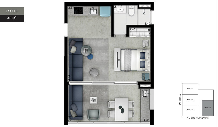 Apartamento à venda com 1 quarto, 45m² - Foto 8