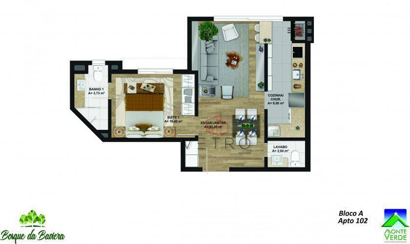 Apartamento à venda com 1 quarto, 93m² - Foto 1