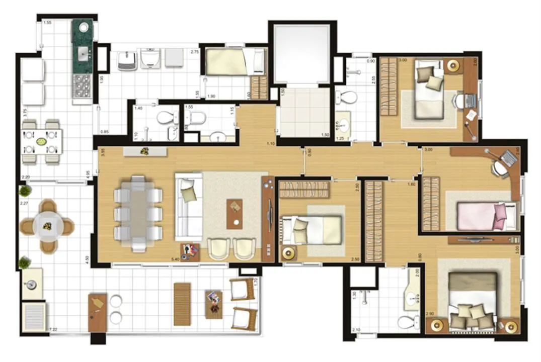 Apartamento à venda com 4 quartos, 130m² - Foto 3