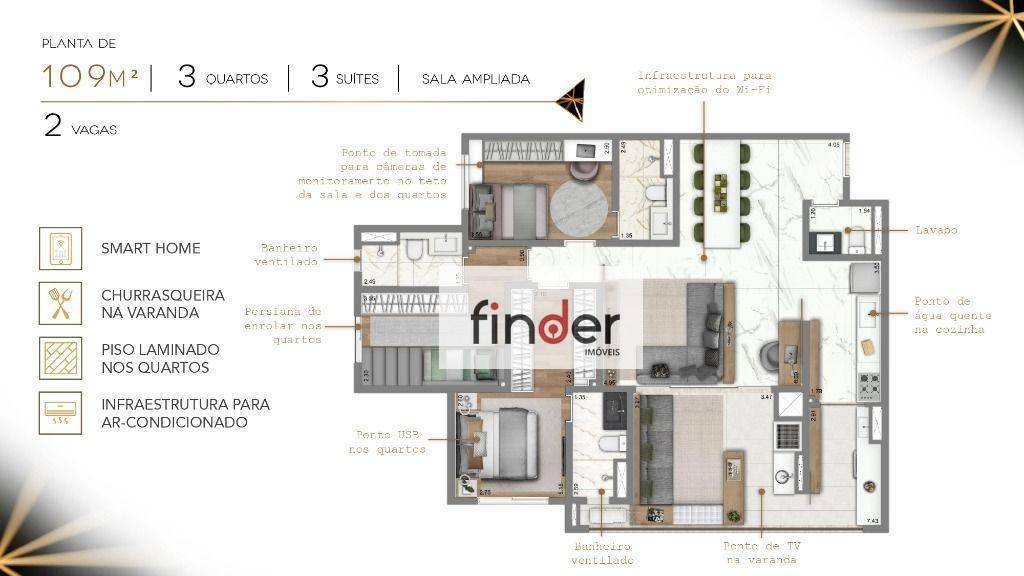 Apartamento à venda com 2 quartos, 68m² - Foto 83