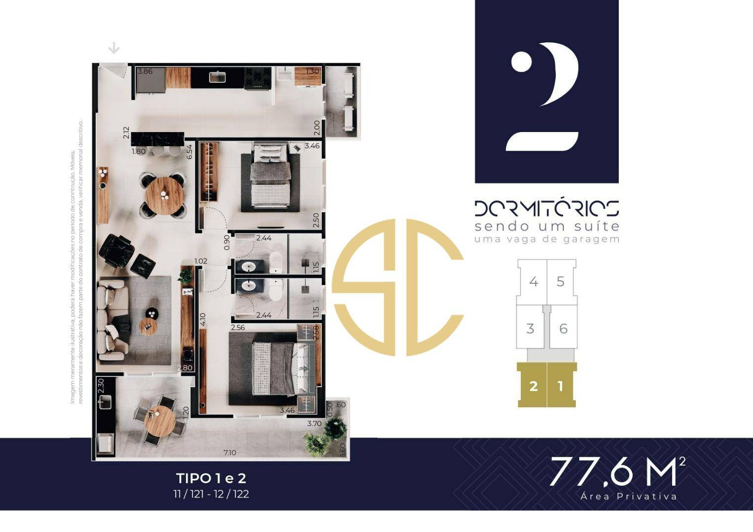 Apartamento à venda com 2 quartos, 77m² - Foto 6