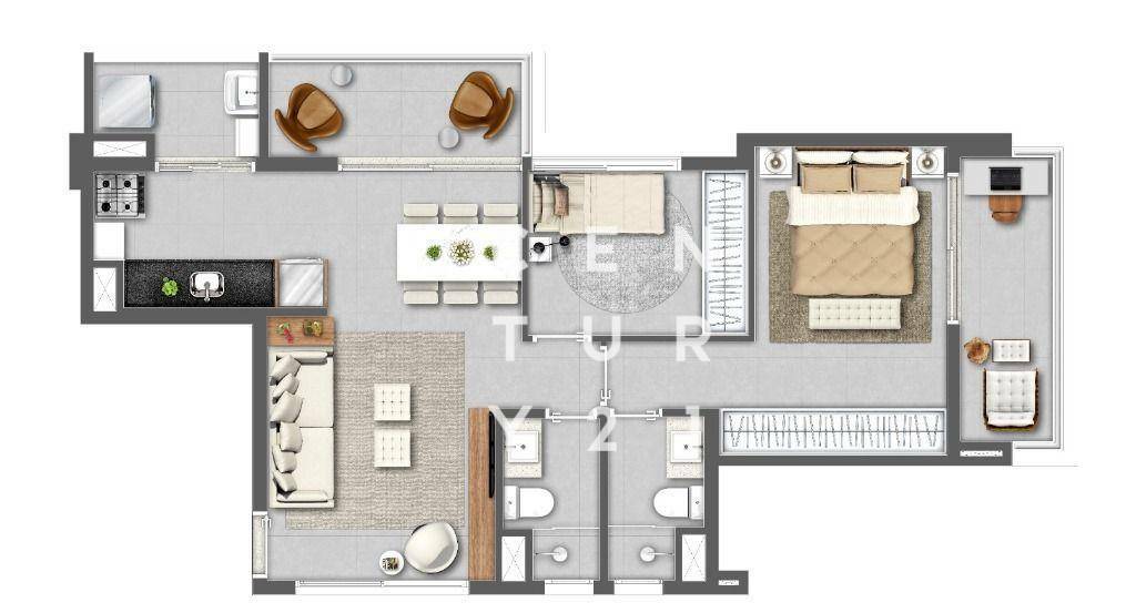 Apartamento para alugar com 2 quartos, 74m² - Foto 9