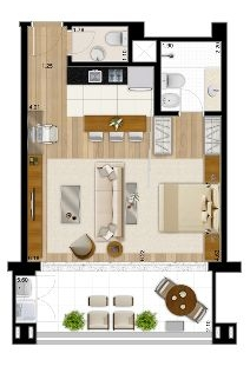 Apartamento à venda com 1 quarto, 58m² - Foto 6