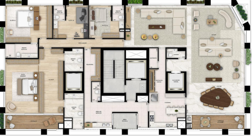 Apartamento à venda com 4 quartos, 393m² - Foto 36