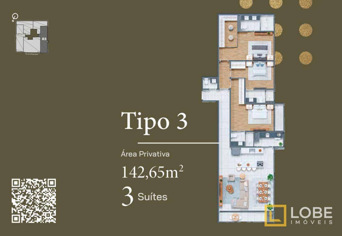 Apartamento à venda com 3 quartos, 142m² - Foto 6