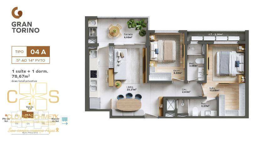 Apartamento à venda com 1 quarto, 77m² - Foto 29