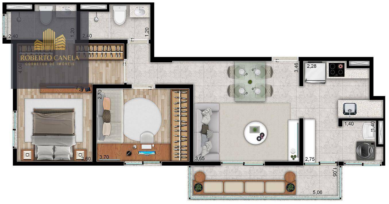 Apartamento à venda com 2 quartos, 63m² - Foto 1