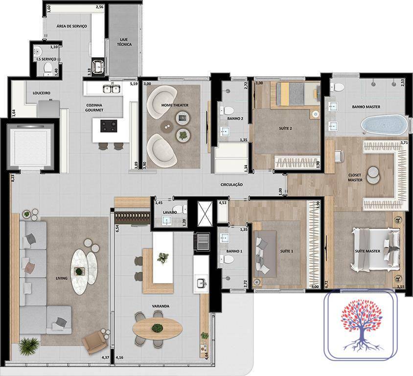 Apartamento à venda com 4 quartos, 211m² - Foto 5