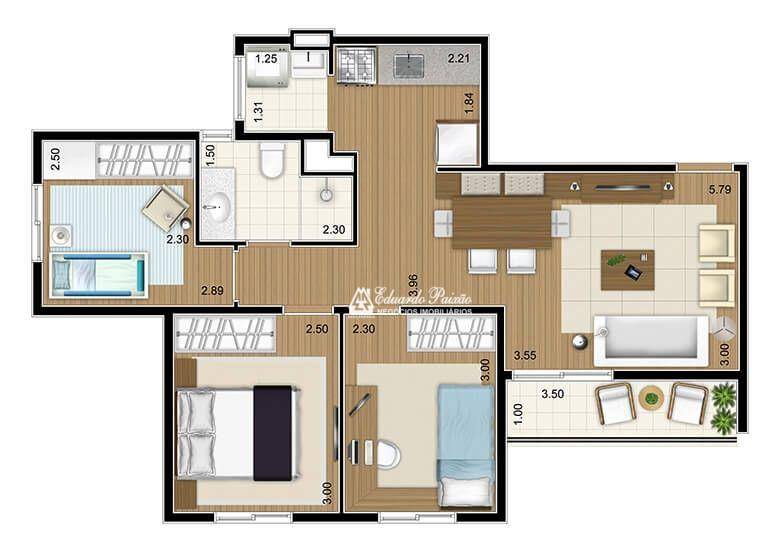 Apartamento à venda com 2 quartos, 50m² - Foto 53