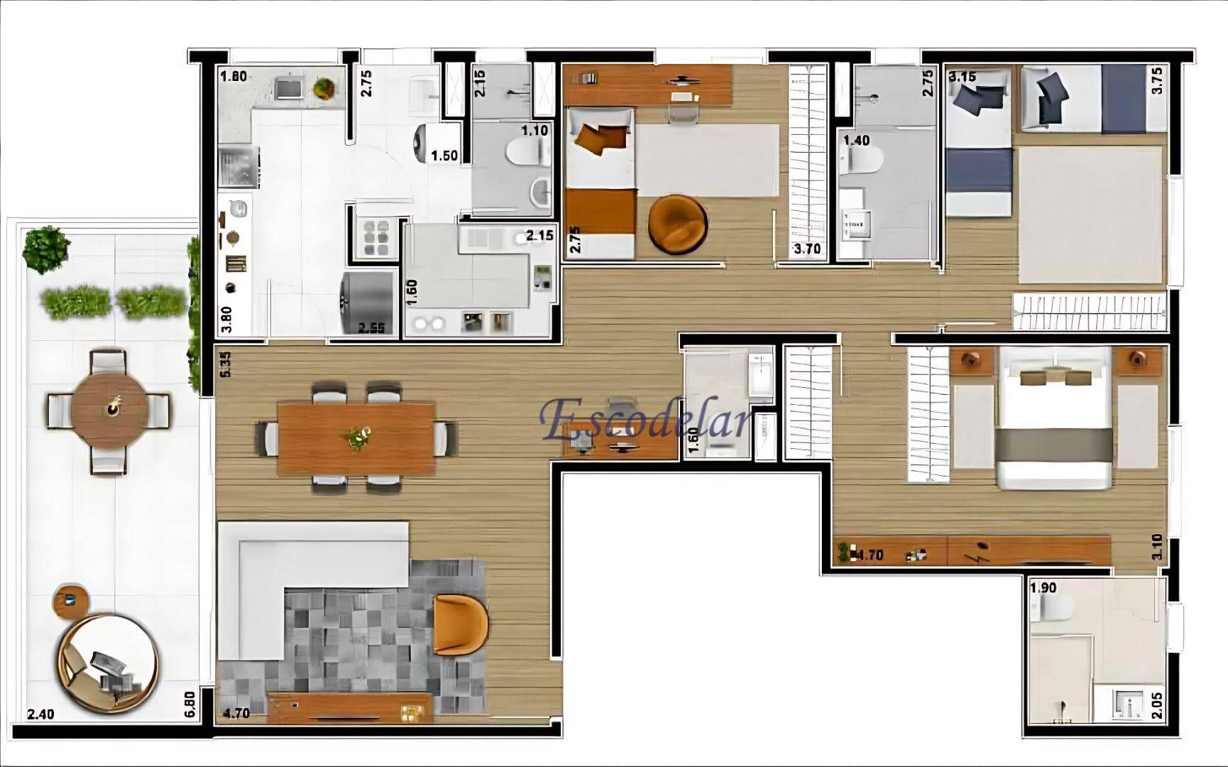 Apartamento à venda com 3 quartos, 132m² - Foto 23