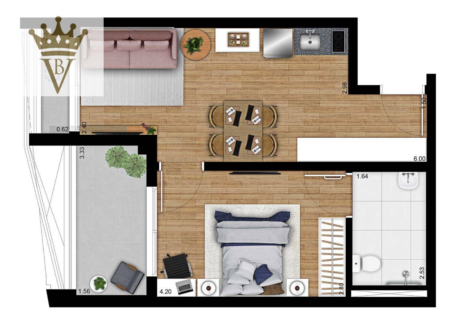 Kitnet e Studio à venda com 1 quarto, 52m² - Foto 5