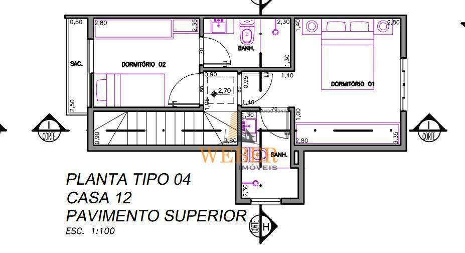 Sobrado à venda com 2 quartos, 58m² - Foto 9